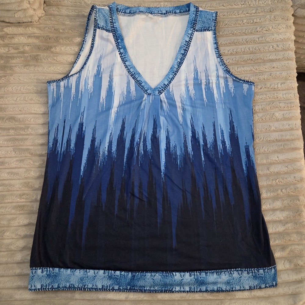 Womens XL Blue Swim Top Cover